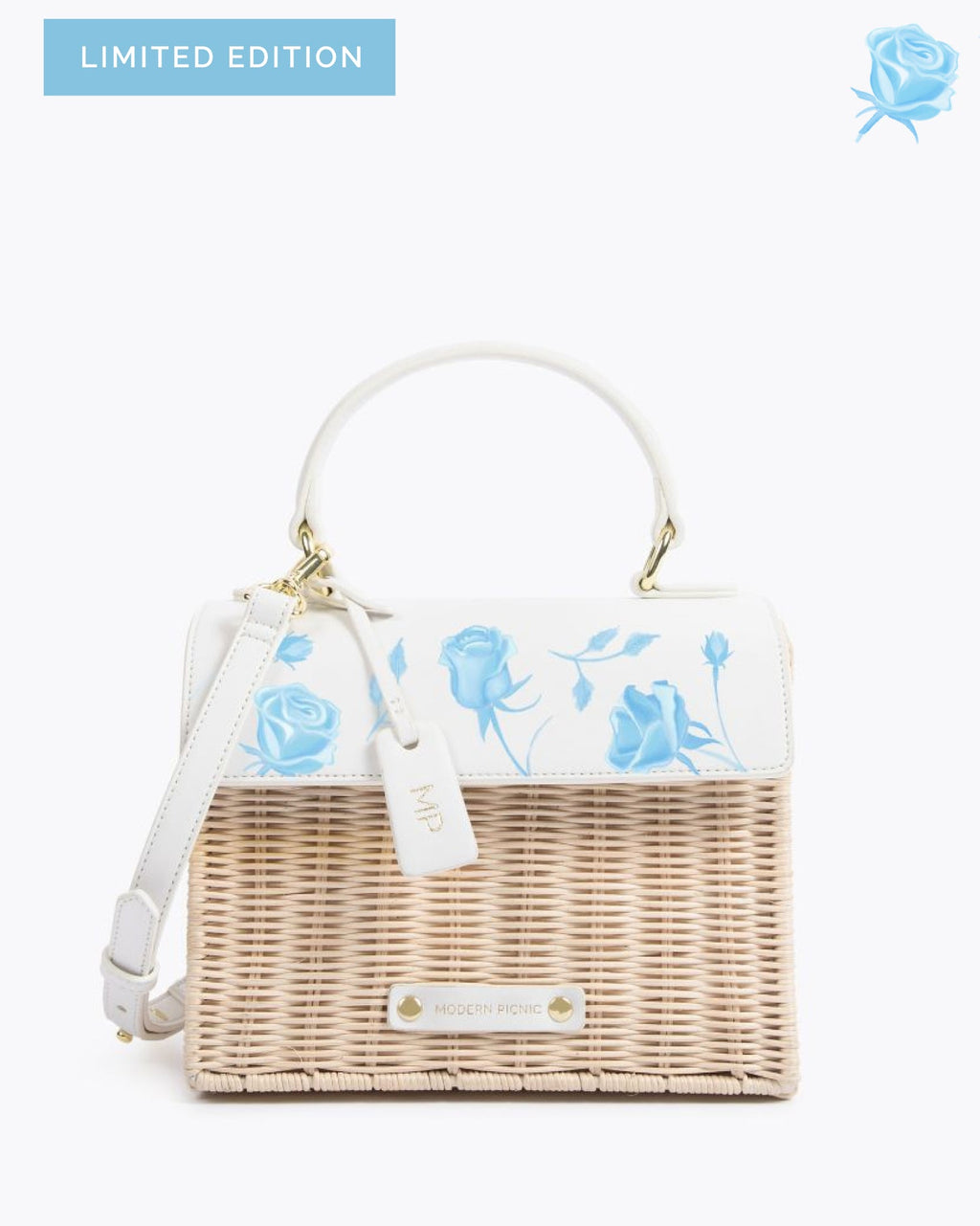 THE WICKER MINI - BLUE FLORAL