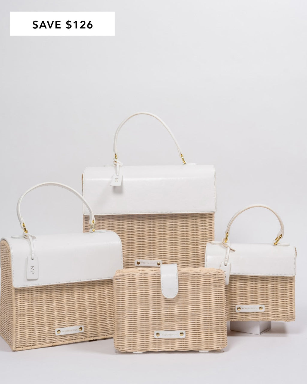 WHITE WICKER SET