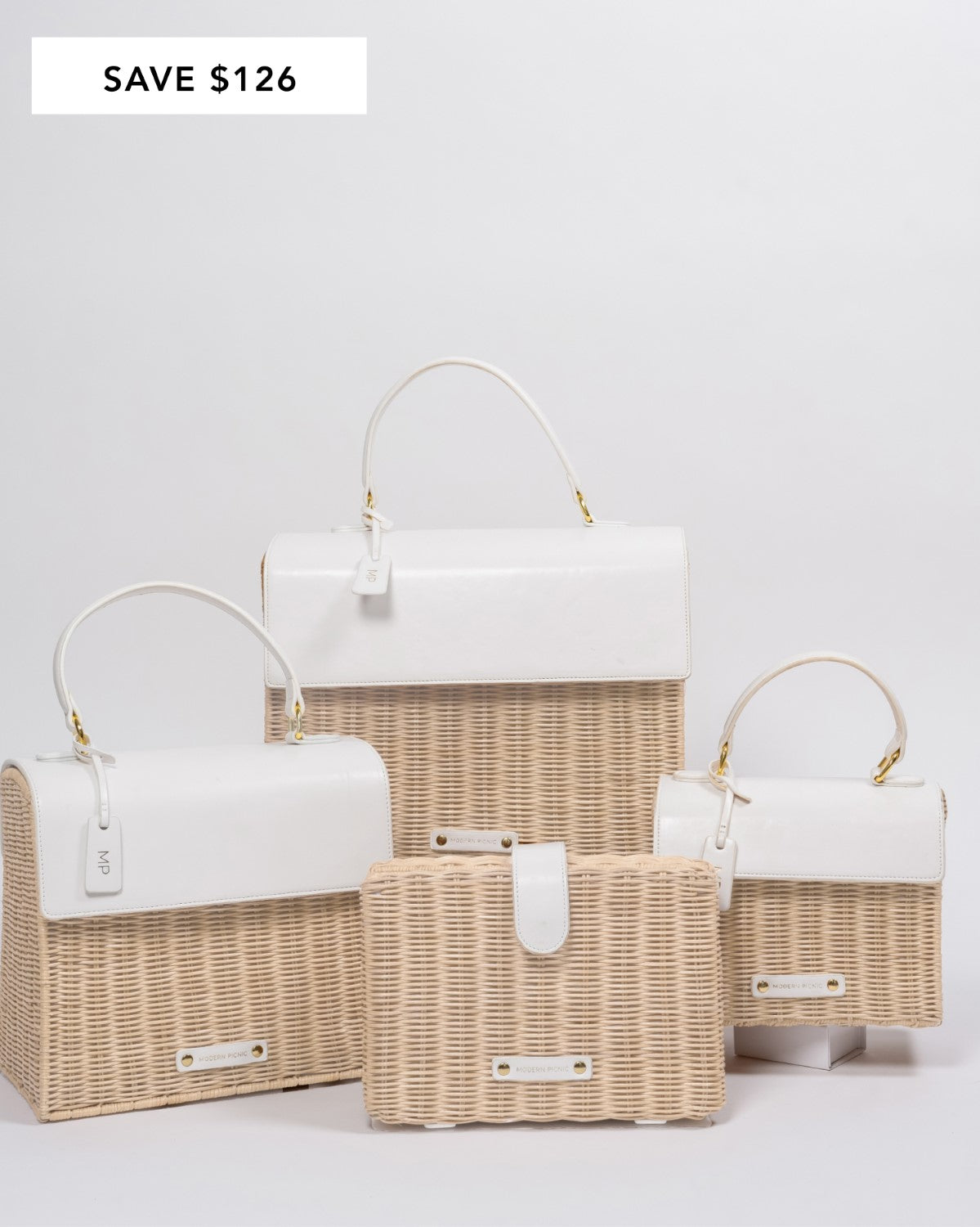 WHITE WICKER SET